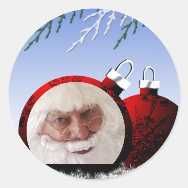 Stickers de Noël Modèle photo de père Noël (Devant)