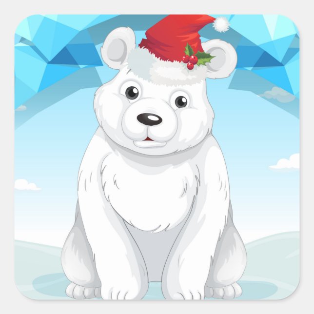 Stickers de Noël-Ours polaire (Devant)
