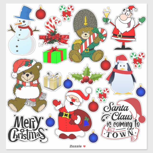 Stickers de Noël Père Noël Snowman (Feuille)