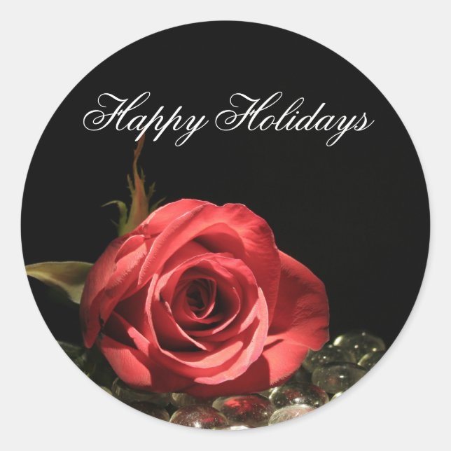 Stickers de Noël personnalisables pour Rose de vac (Devant)