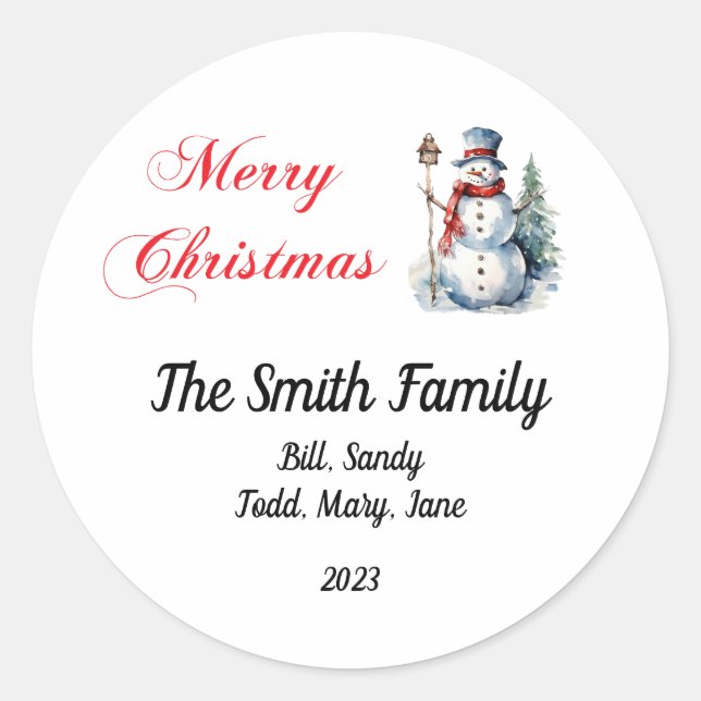 Stickers de Noël personnalisés (Devant)