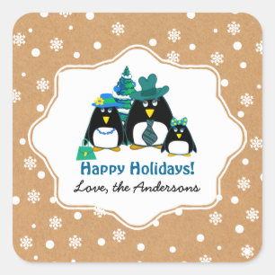 Stickers de Noël personnalisés de la famille des