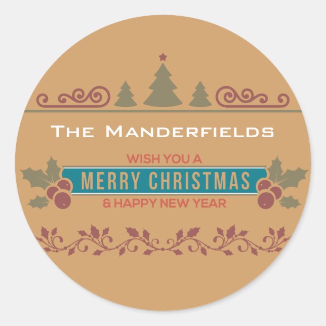 Stickers de Noël personnalisés Joyeux Noël (Devant)