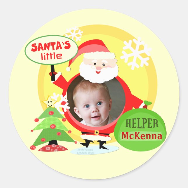 Stickers de Noël photo personnalisée (Devant)