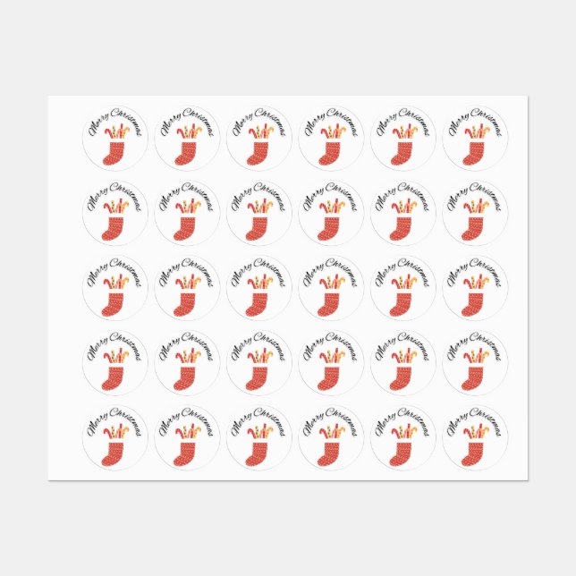 Stickers de Noël pour cadeau (Feuille)