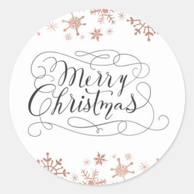 Stickers de Noël rose Gold Winter Wonderland (Devant)