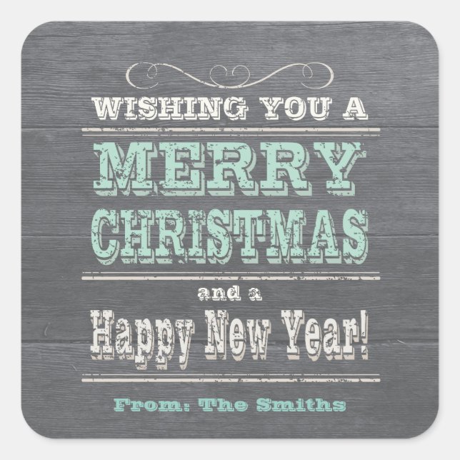 Stickers de Noël rustiques Green Custom (Devant)