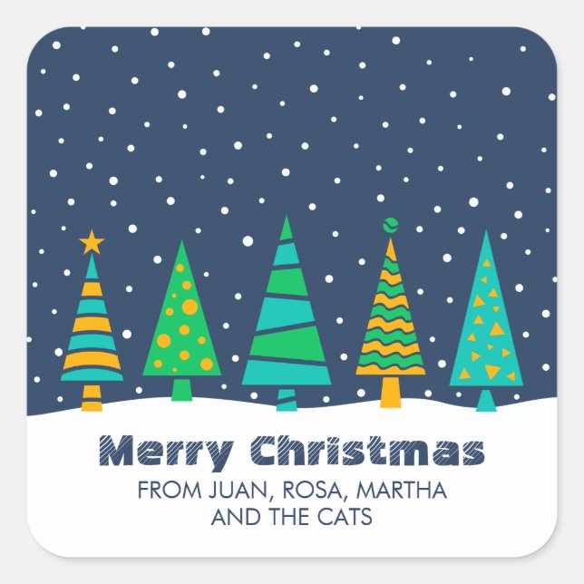 Stickers de Noël Snowy Fir Trees (Devant)