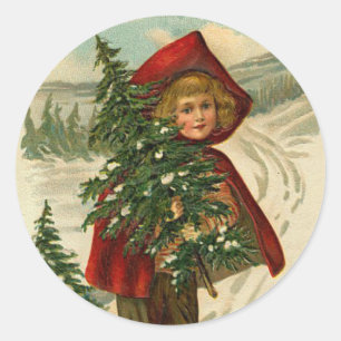 Stickers de Noël victorien pour vos cartes