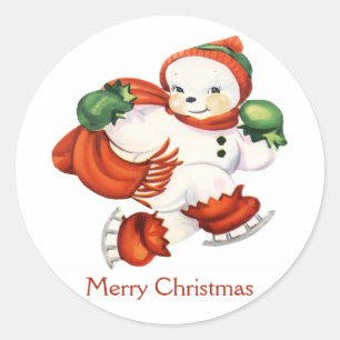 Stickers de Noël vintage Snowman