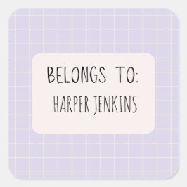 Stickers de nom minimaliste "Appartient à"