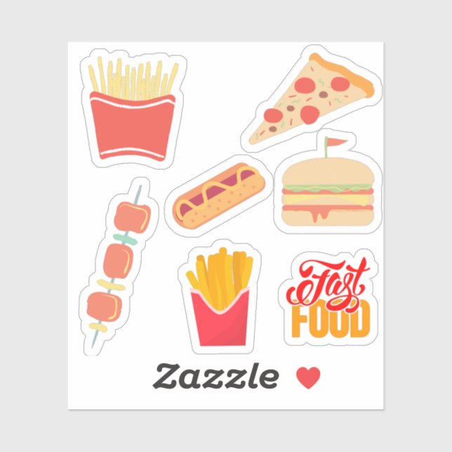 Stickers de nourriture Pack, Stickers de restaurat (Feuille)