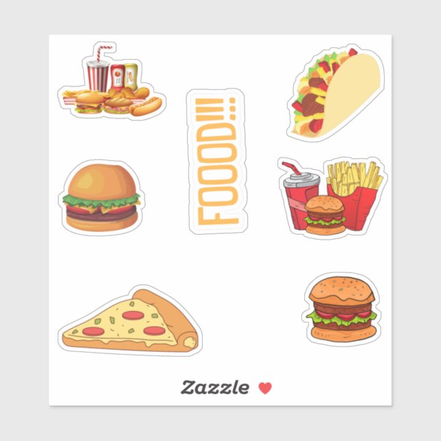 Stickers de nourriture Pack, Stickers de restaurat (Feuille)