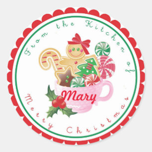 Stickers de pain d'épices de Noël Étiquettes