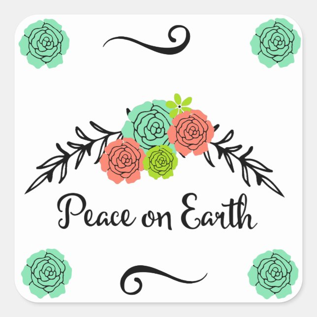 Stickers de paix en Spray Floral sur Terre (Devant)