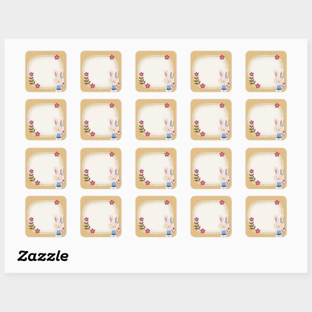 Stickers de Pâques carrés (Feuille)
