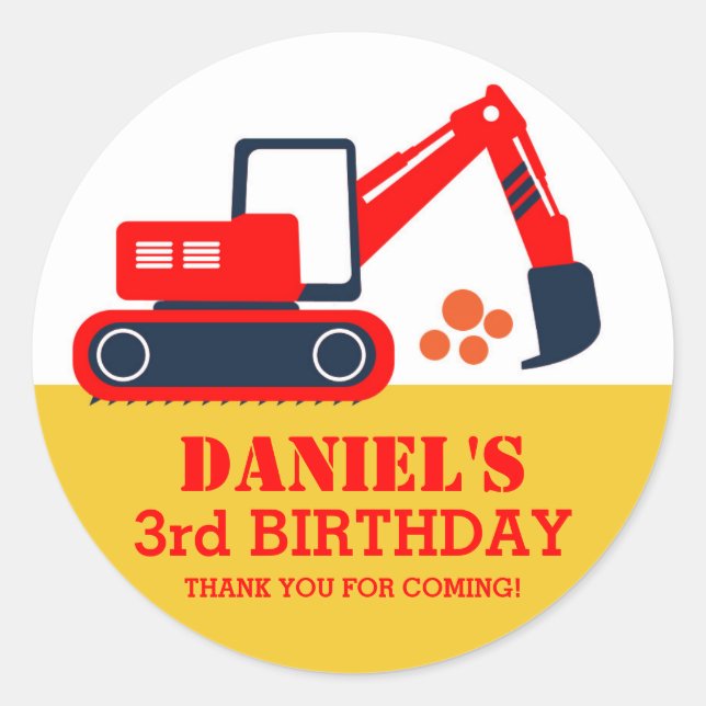 Stickers de partie Anniversaire de enfant de l'exc (Devant)
