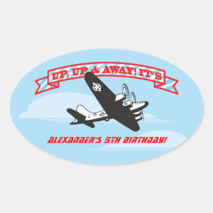 Stickers de partie BIrthday de l'avion avec nuages