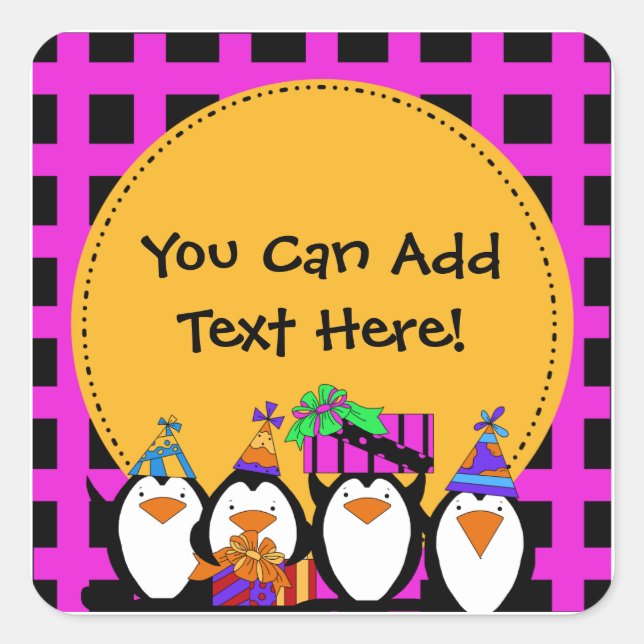Stickers de partie de pingouin personnalisés (Devant)