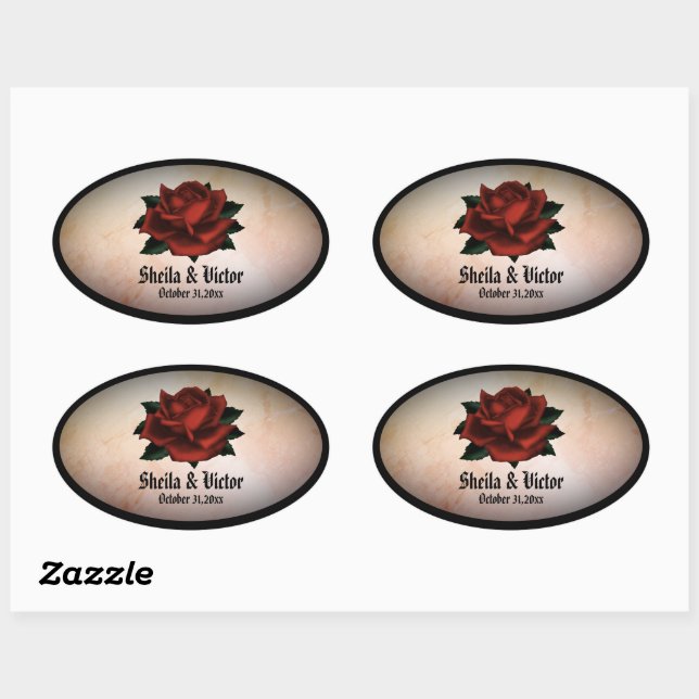 Stickers de pêche personnelle Mariage gothique Ros (Feuille)