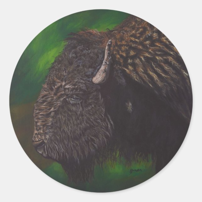 Stickers de peinture de bison acrylique (Devant)