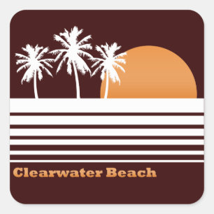 Stickers de plage de Clearwater rétro