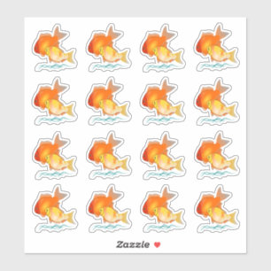 Stickers de poisson rouge transparents