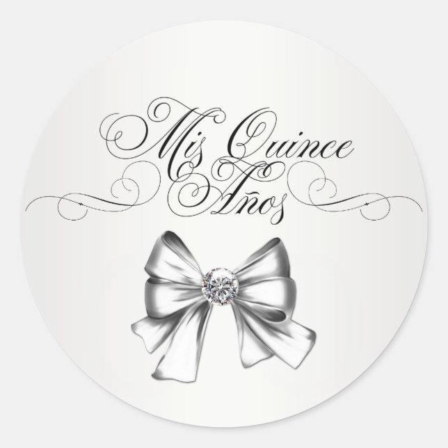 Stickers de Quinceanera blanche élégant (Devant)