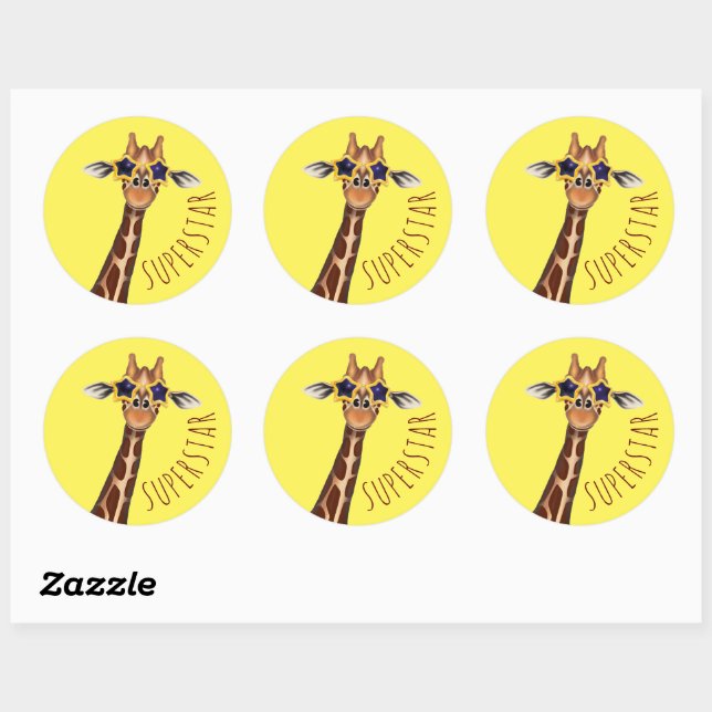 Stickers de récompense SUPERSTAR - Giraffe (Feuille)