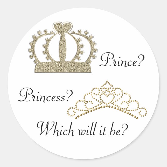 Stickers de révélation de genre Prince Princess (Devant)