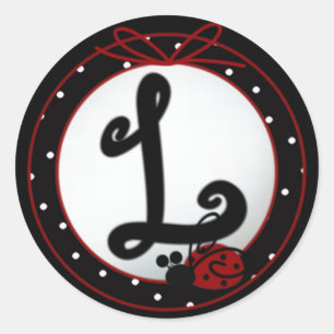 Stickers de ronde L initial de Ladybug