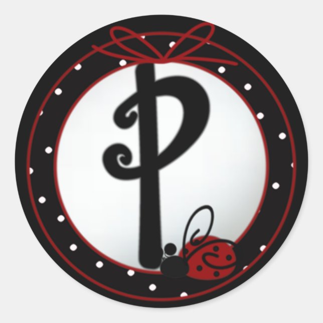 Stickers de ronde P initial de Ladybug (Devant)