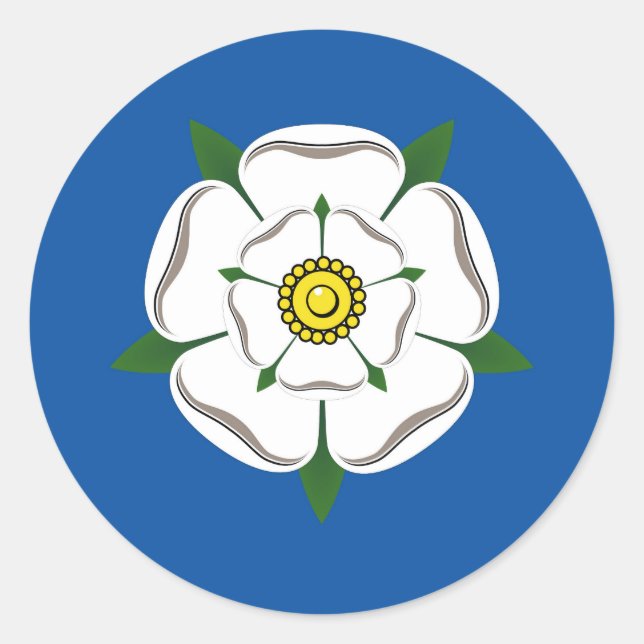 stickers de rose blanche Yorkshire (Devant)
