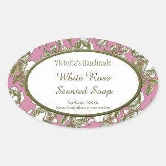 Stickers de savon personnalisés Rose blanc et Faux