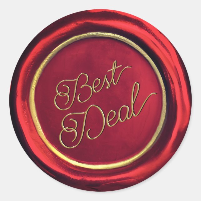 Stickers de sceau de cire Classic Red & Gold (Devant)
