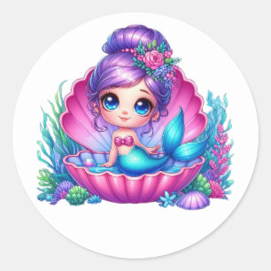 Stickers de sirène colorée