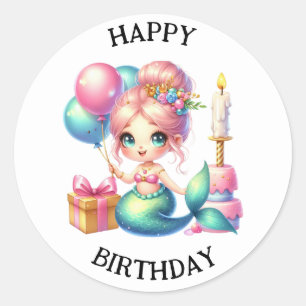 Stickers de sirène de couleur mignonne