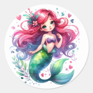 Stickers de sirène de couleur mignonne