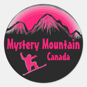 stickers de snowboard rose de Mystery Mountain Can
