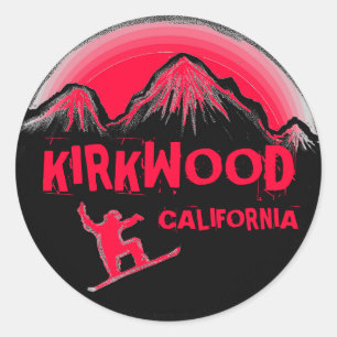 stickers de snowboard rose rouge Kirkwood Californ