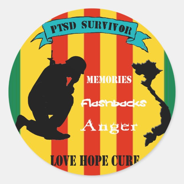Stickers de survivants du TSPT au Vietnam (Devant)
