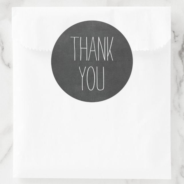 Stickers de tableau noir blanc Merci simple (Sac)