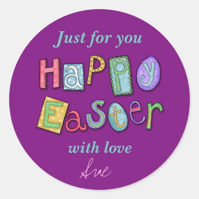 Stickers de traitement de Pâques personnalisés (Devant)