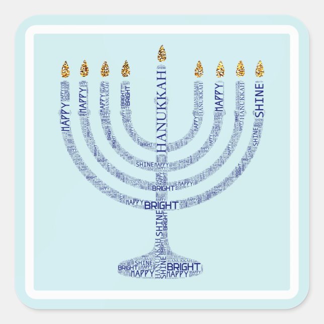 Stickers de typographie Hanoukka Menorah (Devant)