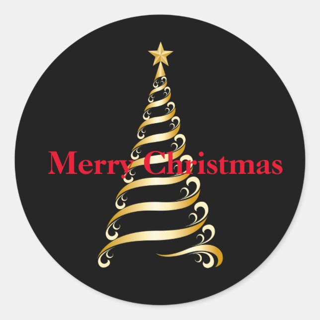Stickers de vacances Joyeux sapin de Noël (Devant)