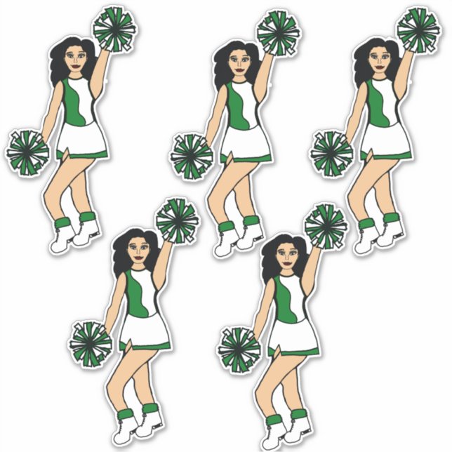 Stickers de vinyle Coupé sur mesure 14" x 14" vert (Devant)