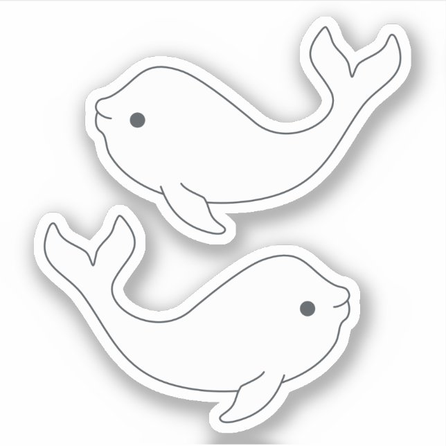 Stickers de vinyle de baleine de Beluga (Devant)