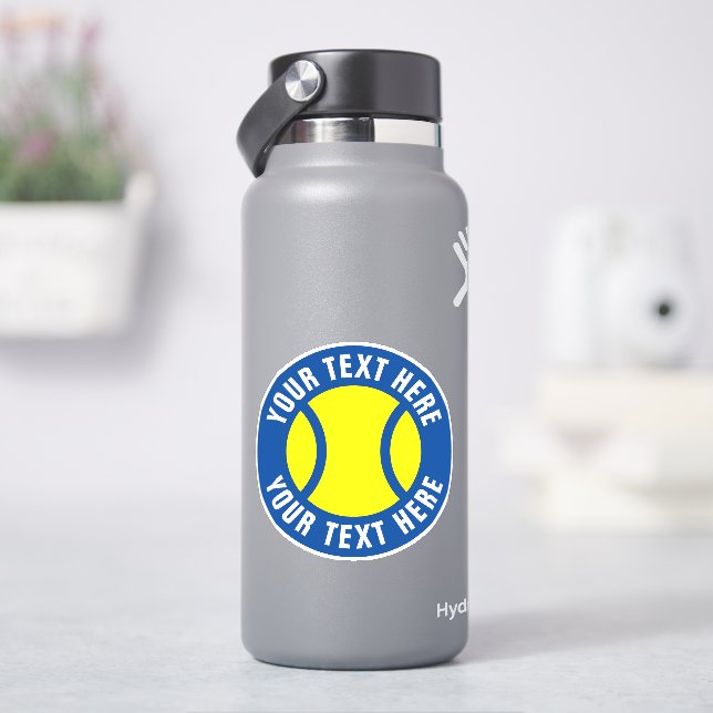 stickers de vinyle de balle de tennis avec texte p (HydroFlask)