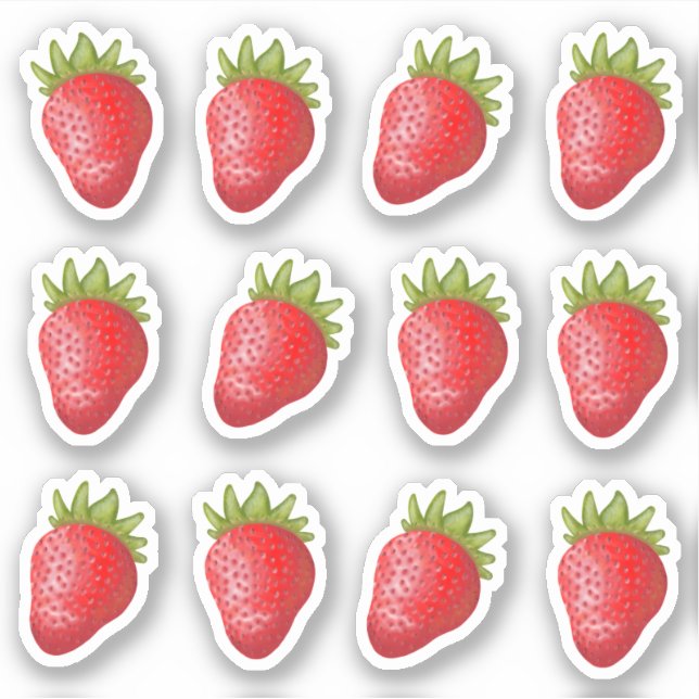 Stickers de vinyle de fraise (Devant)