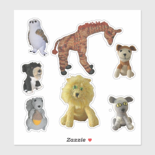 Stickers de vinyle - Poupées animales (Feuille)
